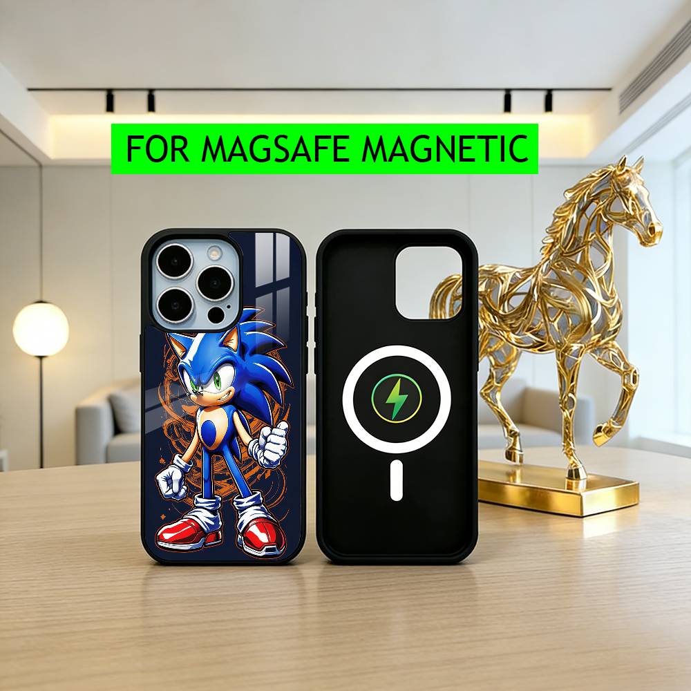 

CUTE The H-Hedgehogs S-Sonic-HS Phone Case For iPhone17,16,15,14,13,12,11 Plus,Pro Magnetic For Magsafe Wireless Charging iPhone13