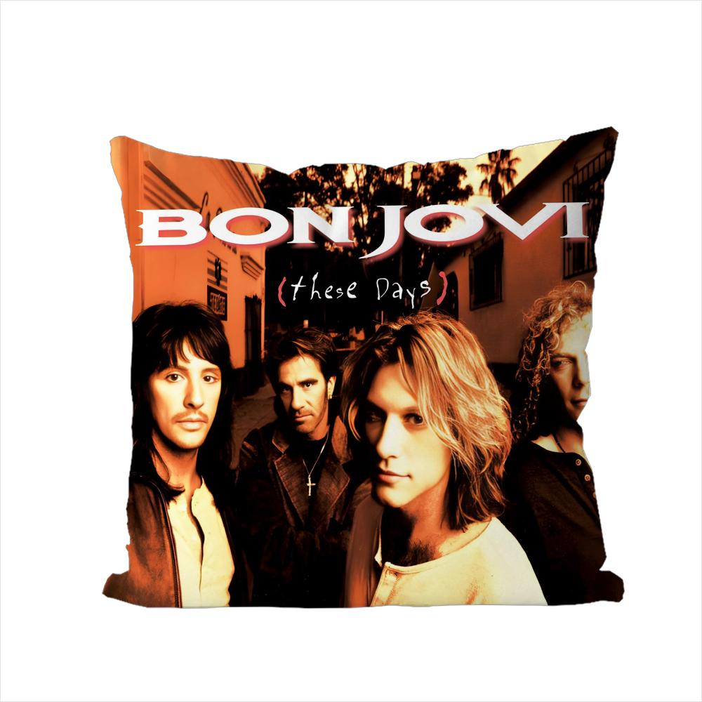 

Band BBon JJovi Pillow Case For Car Sofa Decorative Home Doublesided Print Plush Square Throw Pillow Cushion Cover 30x30cm