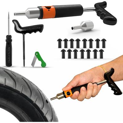 GRAND PITSTOP Kit de Reparo com 21 Peças para Pneus Tubeless com Alicate Multifuncional para Furos e Pneus Furados em Carros, Motocicletas, ATV, RV, SUV, Reboque,