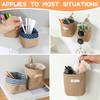 3 PCS Mini Hanging Storage Bag Cotton Linen Small Storage Basket Wall Hanging Storage Pouch Foldable Storage Box Family Organizer Decorative Bag