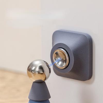 1 tope de puerta sin perforación, anticolisión, de silicona, fijo, para baño, para el hogar, fuerte, magnético, silencioso