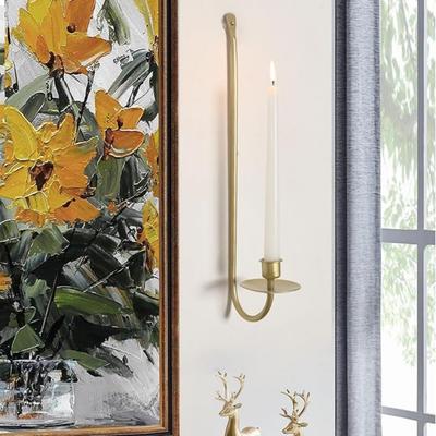 2 Stück Wandhalterung Metall Wandkerzenhalter Kerzenhalter Säulenhalter Moderne Wandkerzenhalter Hängend Wohnzimmer Bauernhaus Kamin Hochzeit
