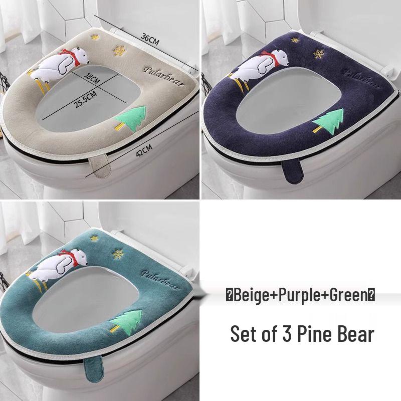 Universal Waterproof Zippered Toilet Seat Cushion - Cute, Thickened, and All-Season
