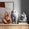 Handmade Sandstone Yoga Chubby Woman Statue Home Decor