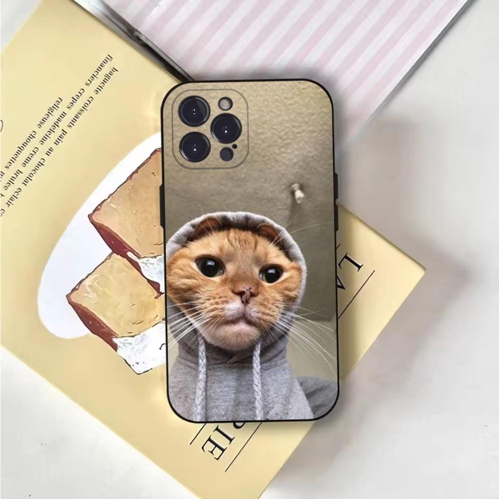 Pet Cat Funny memes Phone Case For iPhone 16,15,14,13,12,11,Pro,X,XS,Max,XR,Plus,Mini Soft Black Cover