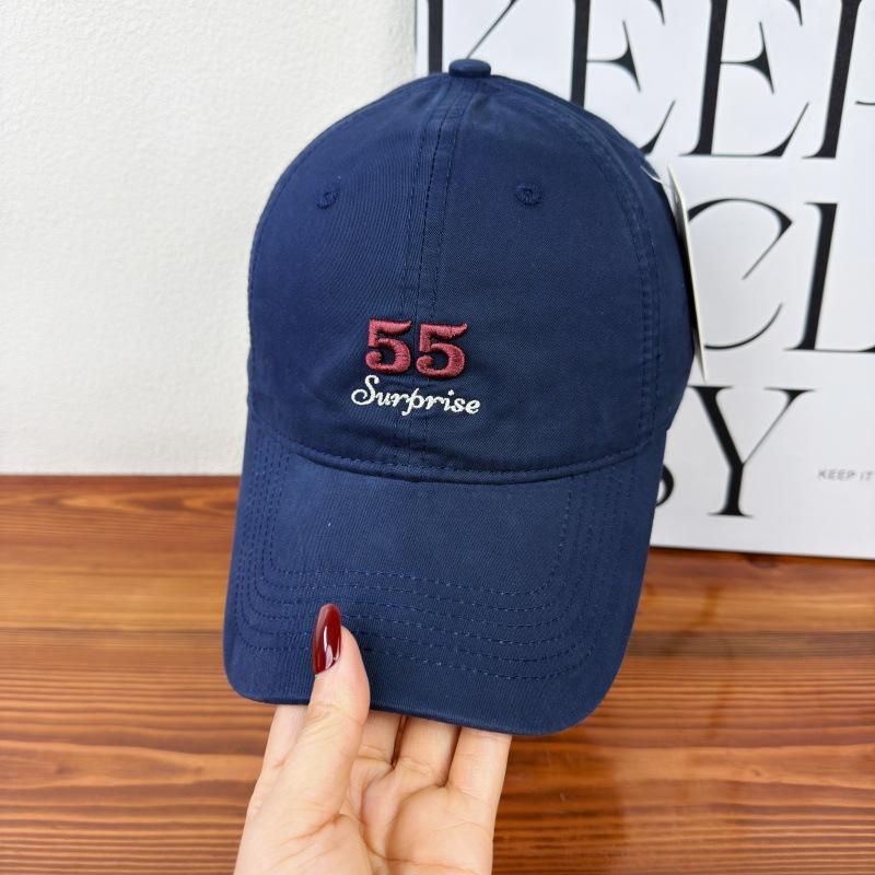 New letter embroidery showing face small soft top baseball hat men's and women's niche personality versatile sunshade cap