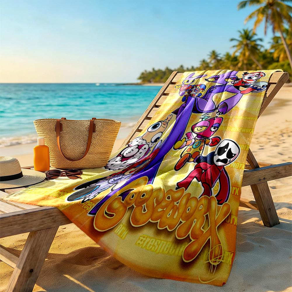 The Amazing Digital Circus Beach Towel Soft Durable Quick-Dry Comfortable Lightweight Perfect for Traveling Yoga Camping and Swimming