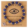 Turkish Luck Evil Eye Pendant Beads Bracelet Natural Stone With Card Charm Bracelets For Men And Women, Fashion Friendship Jewelry Gift.