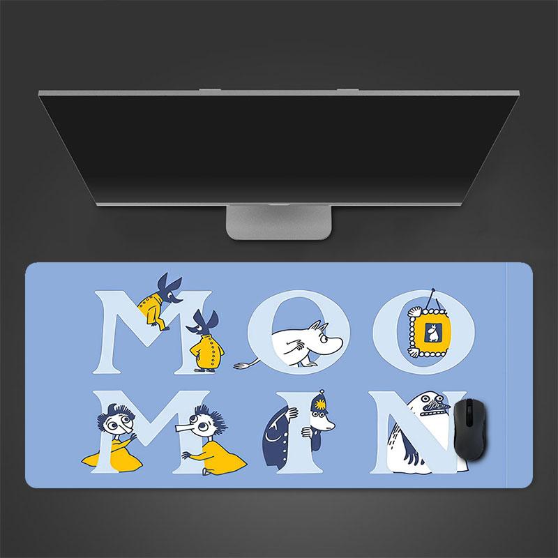 Moomin Art Mouse Pad, Large Gaming Desk Mat, Non-slip XXL Mousepad for Laptop & Tablet, Mini PC Playmat with Stitched Edges