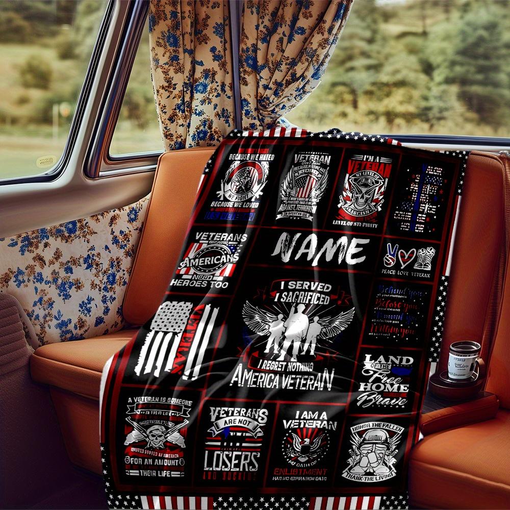 Veteran American Flag Heroes Sacrifice Blanketcustomize Your Name Lightweight Comfortable And Stylish Blanket For Travel Bed Home Chair Office Sofa