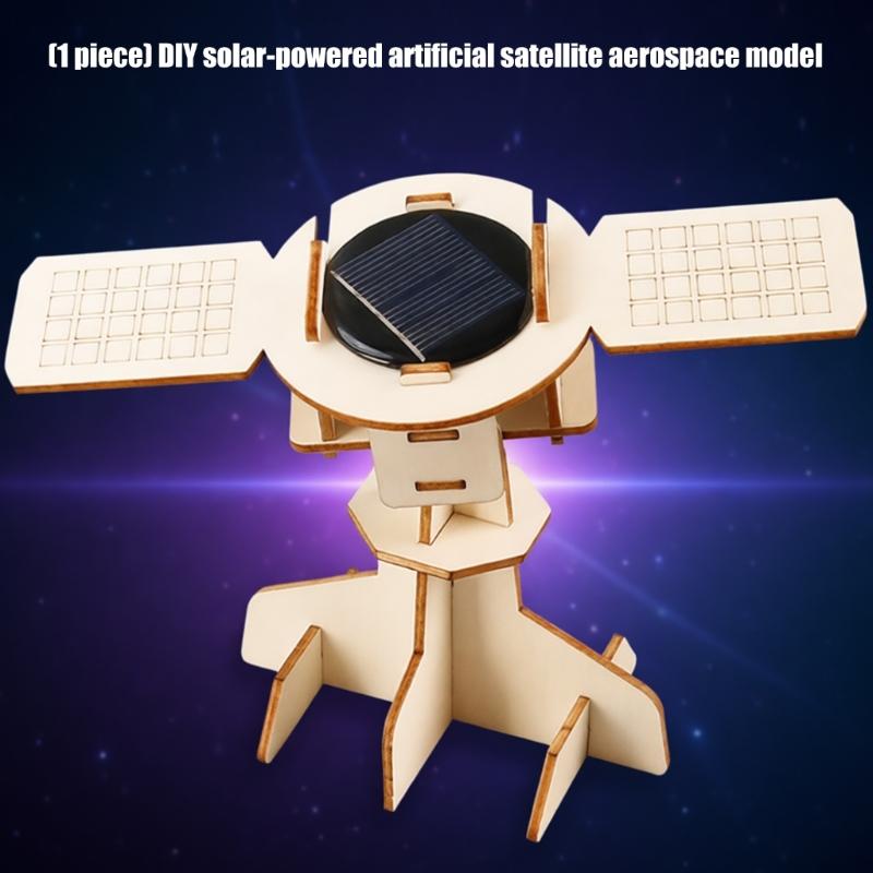 Educational Wooden Solar Satellite Aerospace Model Set Hands On Assembly Physics Teaching Aid For Science Education