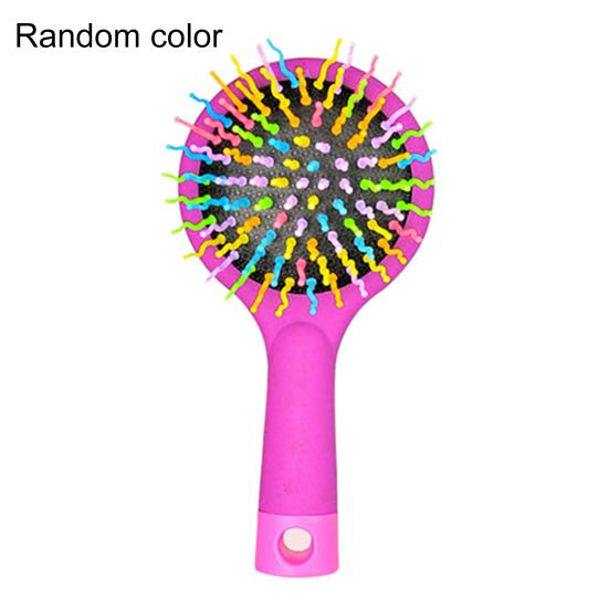 Rainbow Comb Volume Brush Candy Tone Magic Hairbrush with Mirror for Hair Beauty