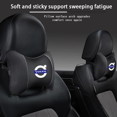 Car Neck Pillow Leather Breathable Soft Headrest Accessories For XC S60 V60 XC40 V70 XC60 190h R XC90 V40 SC60 C30 V50 S90