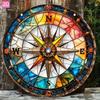 D Flat A Vibrant Vintage Nautical Compass Aluminum Wall Sign Measuring  Cm Perfect for Decorating Patios Gardens Kit
