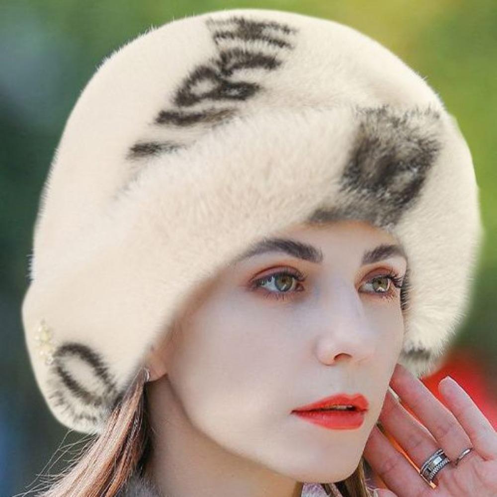 Parents' Hat Winter Women's New Imitation Mink Fur Solemn and Elegant High-end Atmosphere Elegant Warm Hat