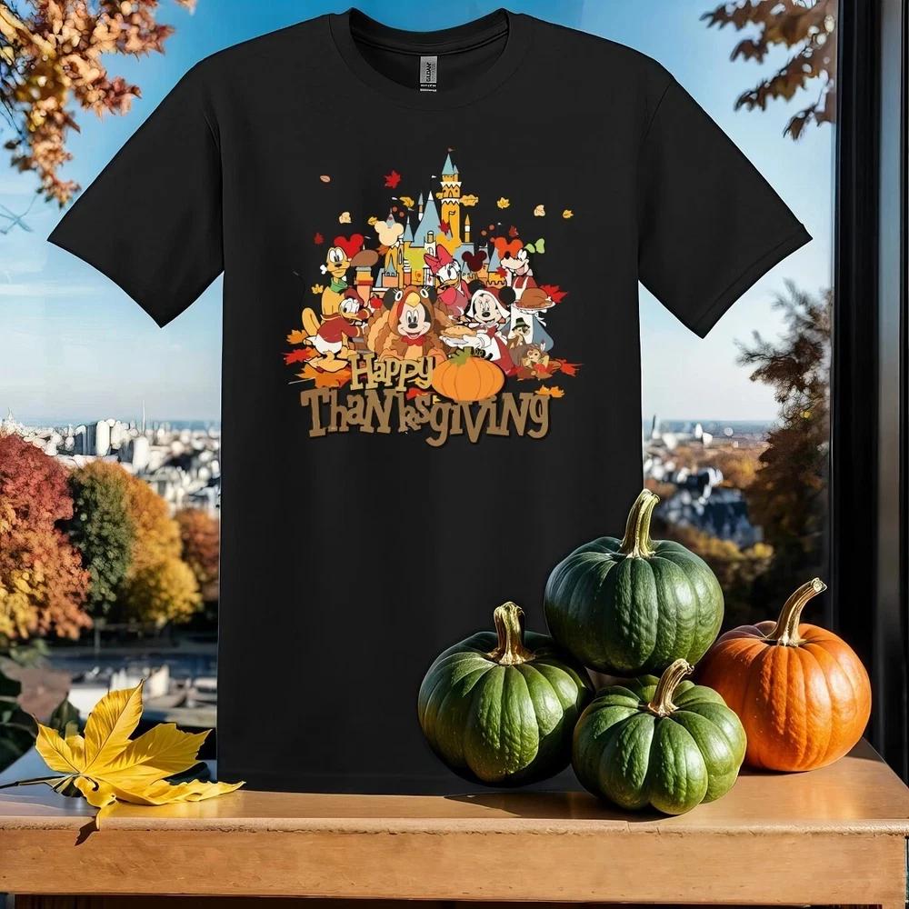 Mickey Castle Friends Black T Shirt Unisex Style S