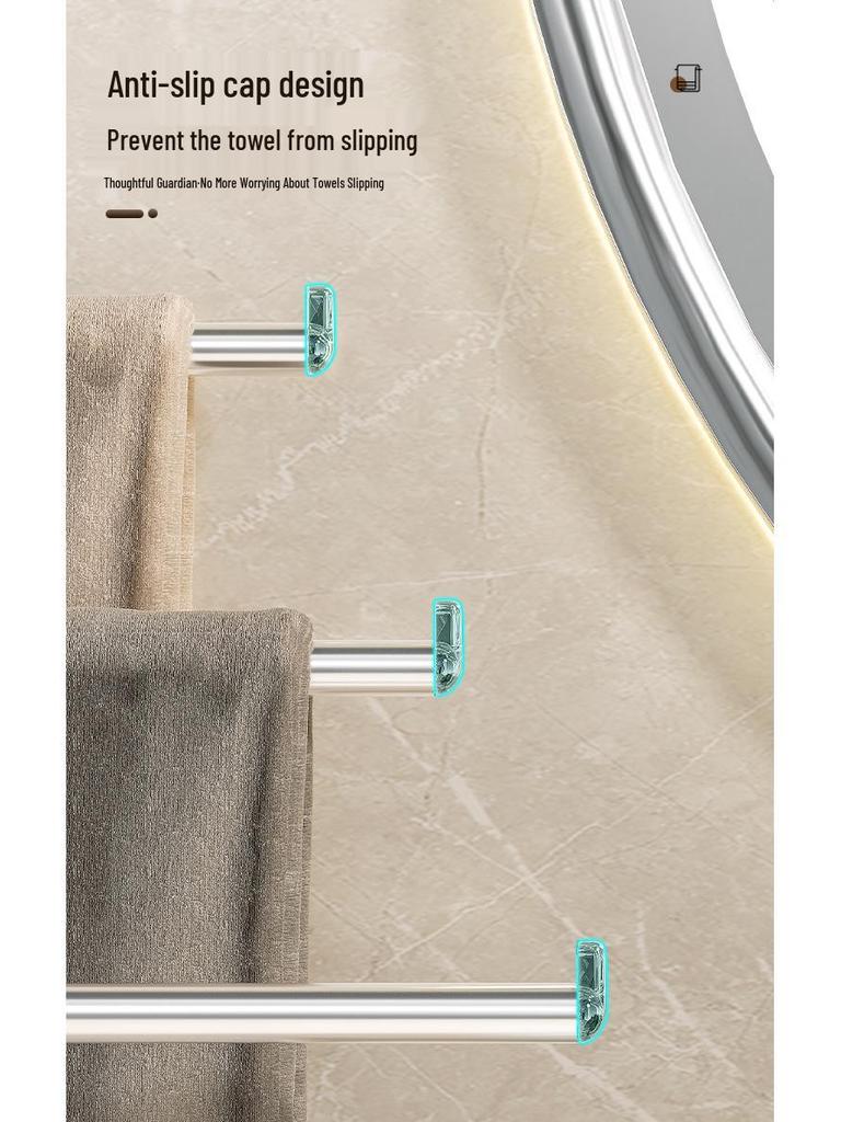 Rotating Wall-Mounted Towel Rack with Suction Cups - Punch-Free, Multi-Functional, Multi-Pole Design for Bathrooms