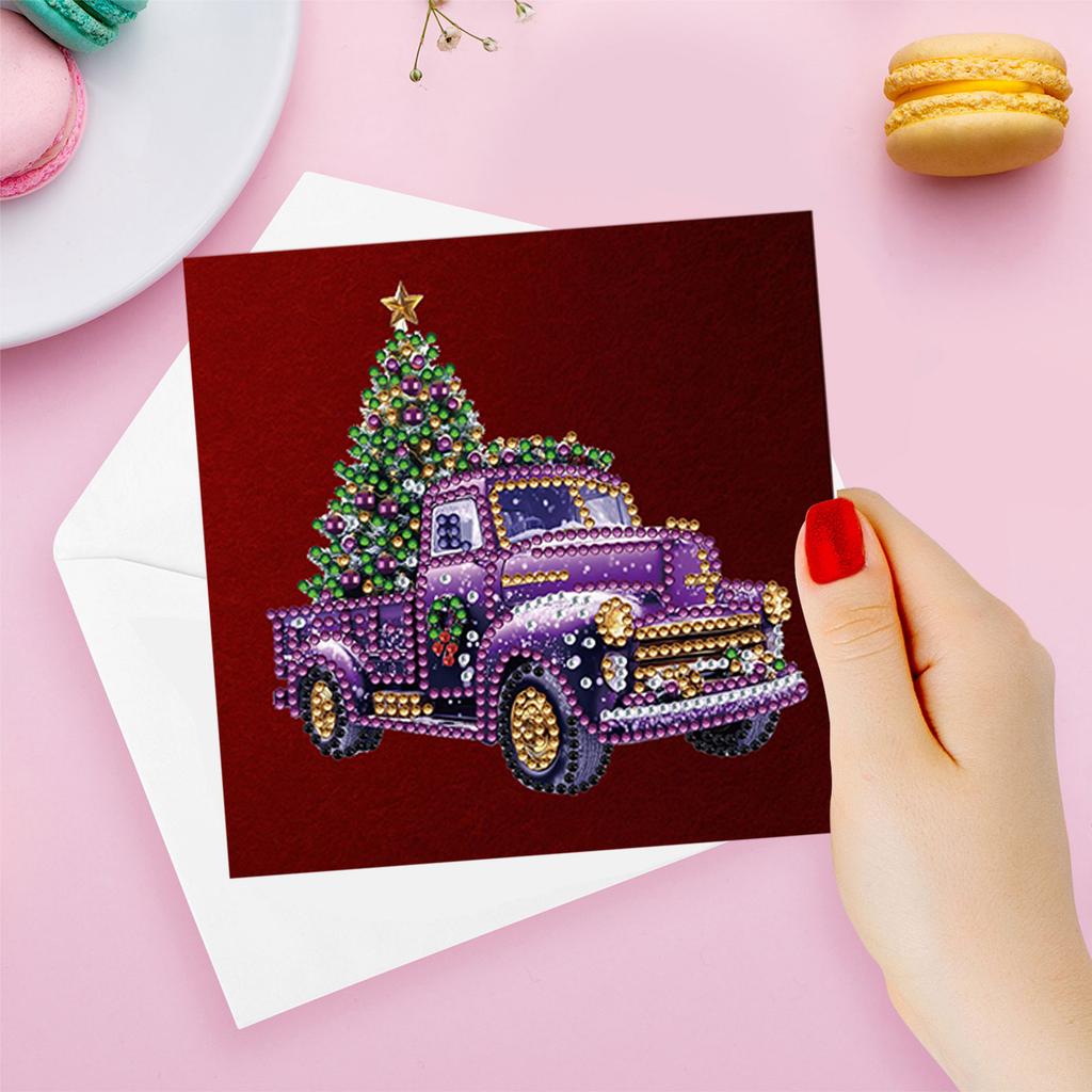 12Pcs Christmas DIY Diamond Art Greeting Cards with Envelopes Diamond Art Painting Greeting Card Kit for Holiday Blessings