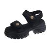 Muffin platform sports style sandals women's summer 2025 new versatile casual height increase Velcro beach sandals