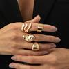 Ingemark 4 Colors Trendy Simple Resin Acrylic Geometric Finger Rings for Women Vintage Smooth Knuckle Ring Aesthetic New Jewelry