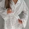 Europäisches und amerikanisches Herbst-Set aus reiner Baumwolle mit Liebesdruck, atmungsaktive und bequeme langärmelige Hose, Damen-Loungewear