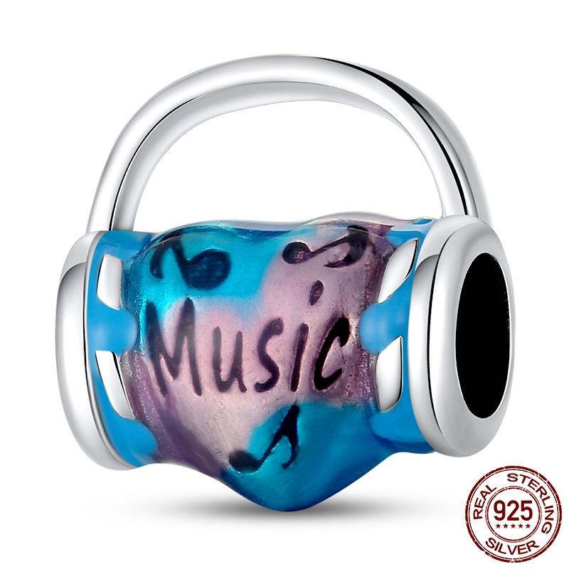 Original Design Kopfhörer Anhänger Kupfer Charm Perlen Passen Original Marken Armband Frauen DIY Schmuck Geschenk Herstellung