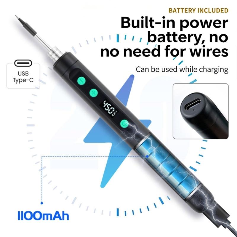 USB Soldering Iron Soldering Tool Adjustable Temperature Carrying Case Accessories Available Home Repair 230-450℃