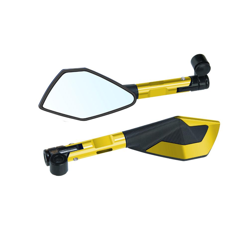Kolip Motorcycle Rear View Mirrors, Aluminum Alloy Pentagonal Side Mirrors, Handlebar Mount Universal For Motobiker ATV