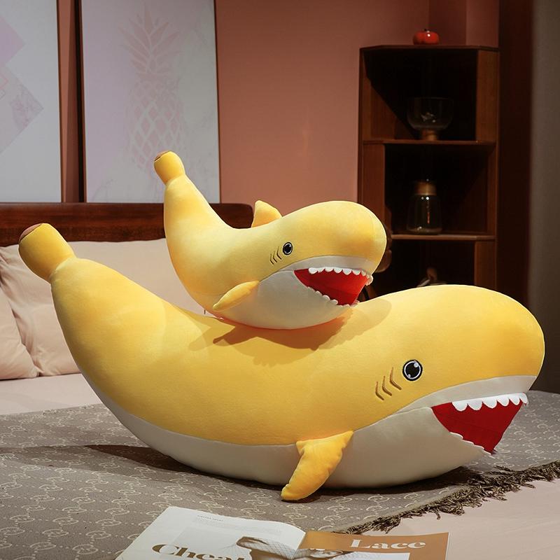 Creative Banana Shark Plush Toy Soft Cotton Stuffed Cozy Shark Pillow Cute Home Decor Gift