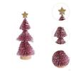 25cm Miniature Christmas Tree on Wood Base, Ideal for Table Decorations