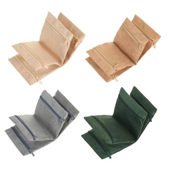Jewelry Storage Bag Rings Earrings Bracelet Necklace Storage Pouch Foldable Zipper Closure Travel Jewelry Organizer