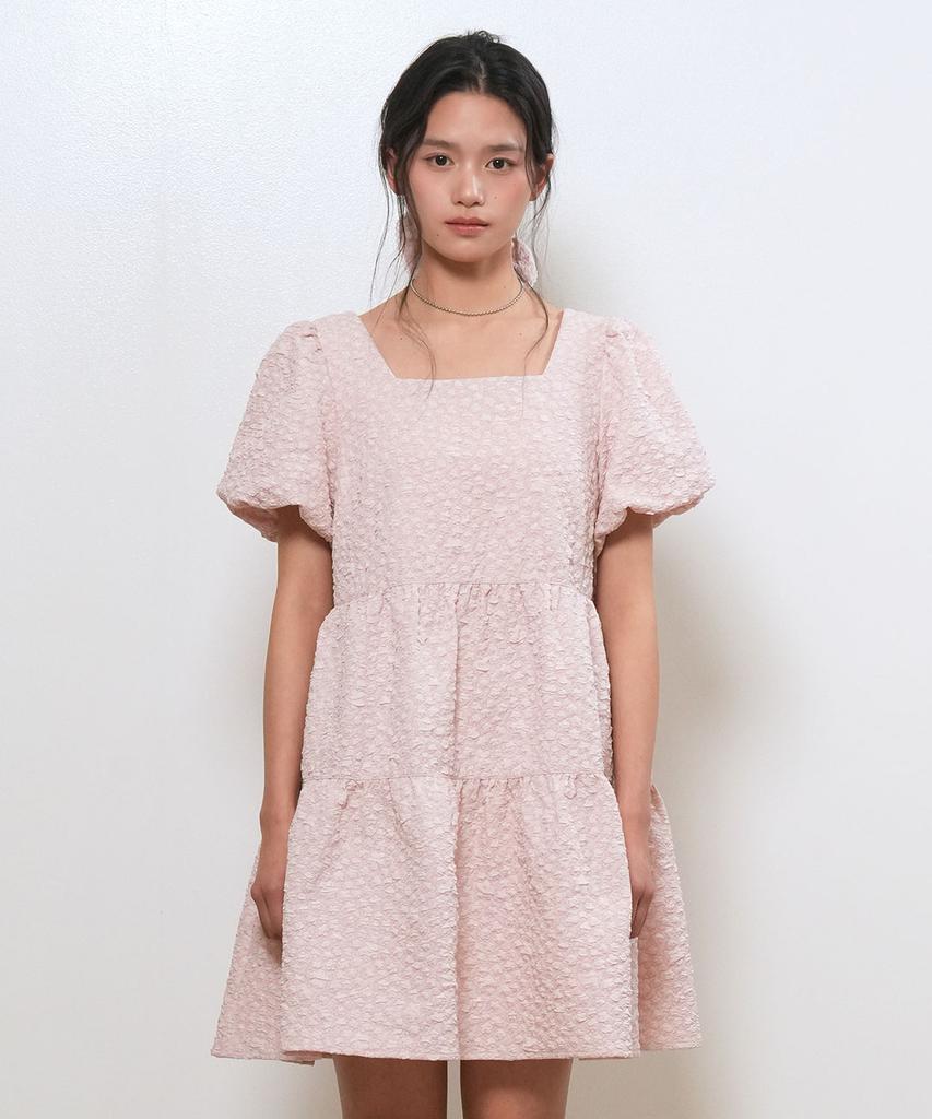 General Idea Wrinkle Volume Puff Dress [Pink] / Wbe2L15503