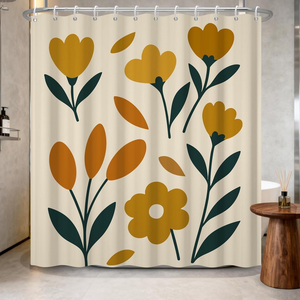 Waterproof Fabric Shower Curtain-Cute Black Cat Animal Print Bathroom Curtain for Kids, Funny Bath Curtain with Hooks Bathroom