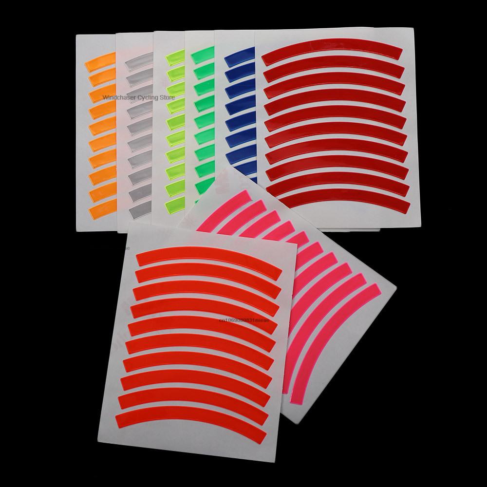 Bike Wheels Reflective Stickers Cycling Fluorescent Reflect Strip Adhesive Tape for 1pc MTB Bicycle Warning Safety Decor Stic