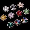 Engood 50Pcs Crystal Glass Flower Rhinestone Alloy Buttons Sewing Trim Embellishments Craft DIY Hair Apparel Clothes Accessories