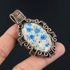 K2 Azurite Pendant, 999 Copper Wire Wrapped Gemstone Jewelry, Handmade Pendant, For Thanksgiving