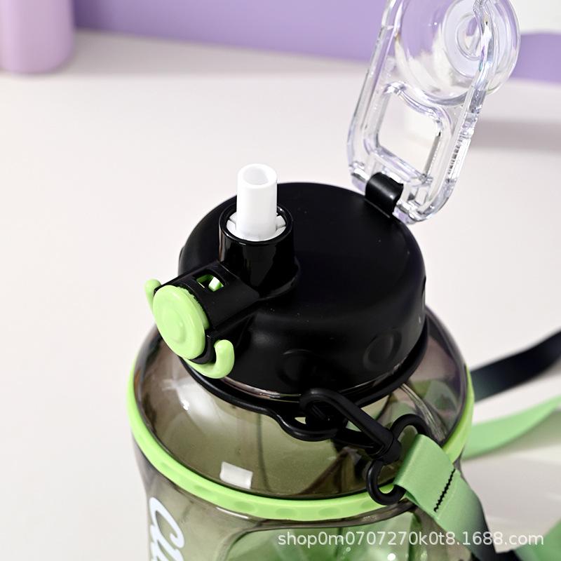 Water bottle gradual change color water cup large capacity ton bucket fitness sports straw cup men and women kettle straw cup large capacity
