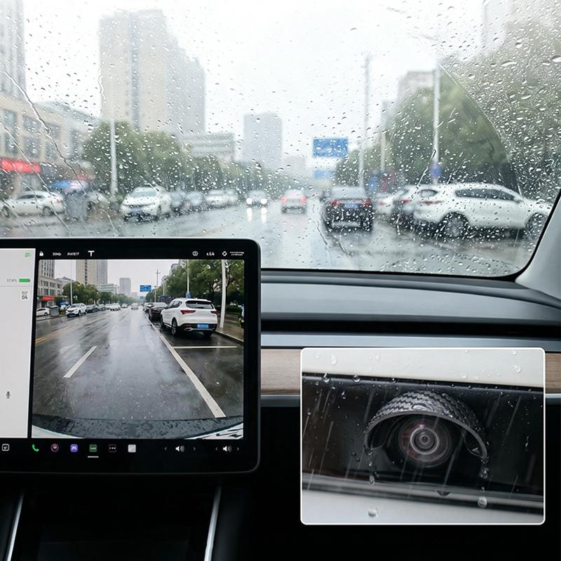 Car Rear View Camera Rain Cover Waterproof Sun Visor Hood Protector Extend Camera Service Life for Universal Car Models