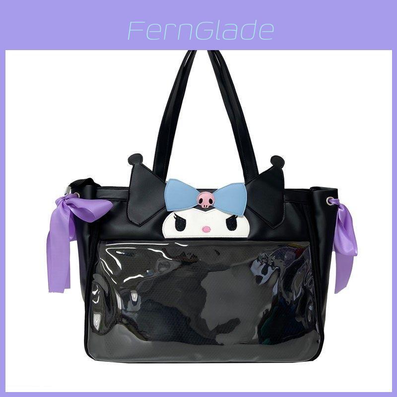 Kuromi Melody Cartoon Pvc Shoulder Bag With Large Capacity For Daily Use