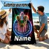 Custom Name Personalized Club Deportivo Guadalajara Print Beach Towel, for Trip Camping Beach Party Home Decor, Birthday Gift for Family & Friends