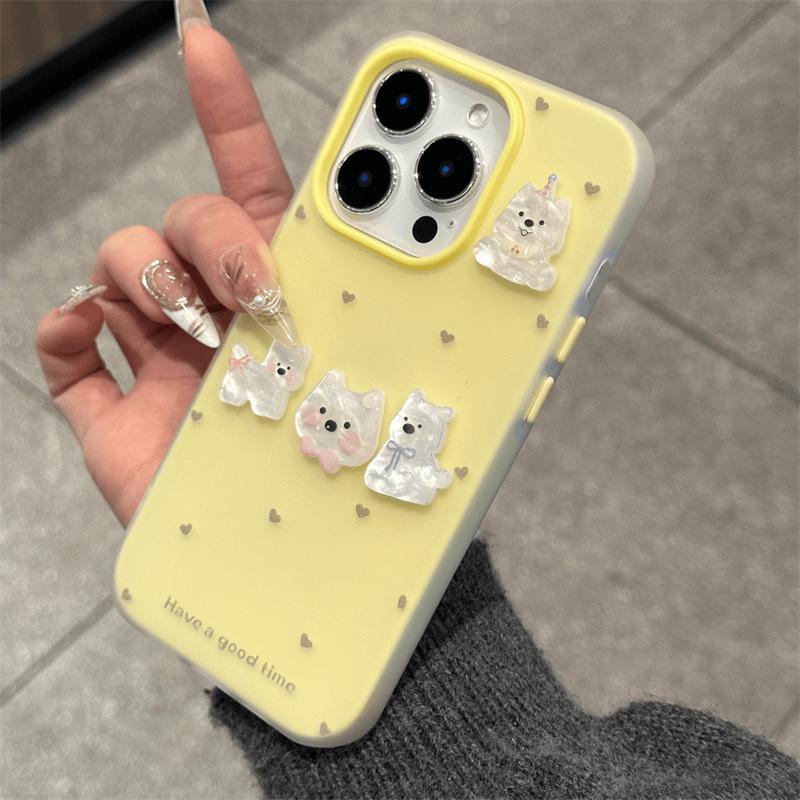 Spring and summer full screen love puppy stickers are suitable for Apple 11Promax mobile phone case IP11 large hole two-in-one jelly.