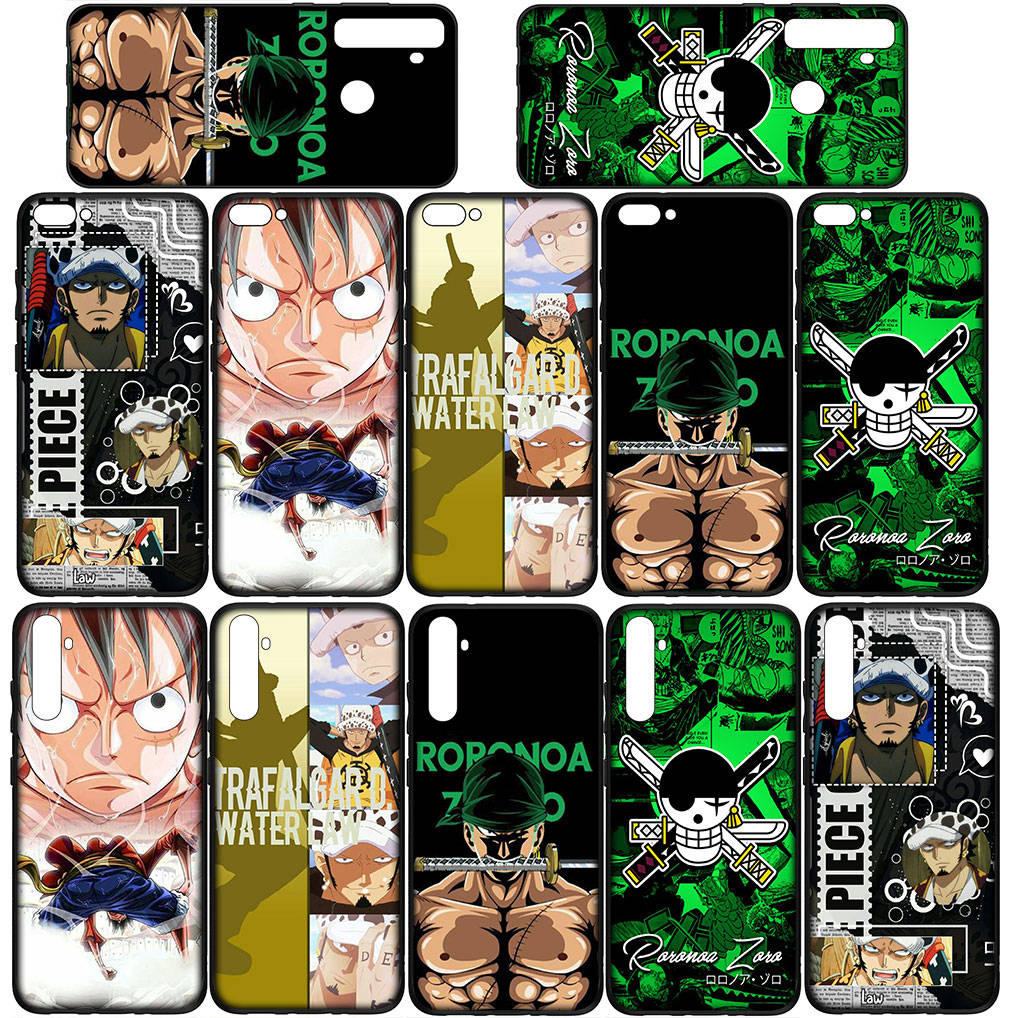 For Samsung Galaxy S24 S23 iPhone 15 14 Xiaomi Redmi Note 13 12 11 8 Plus 10 9 Pro Max X XR Case Cartoon Trafalgar Law Luffy One Piece OPPO Huawei