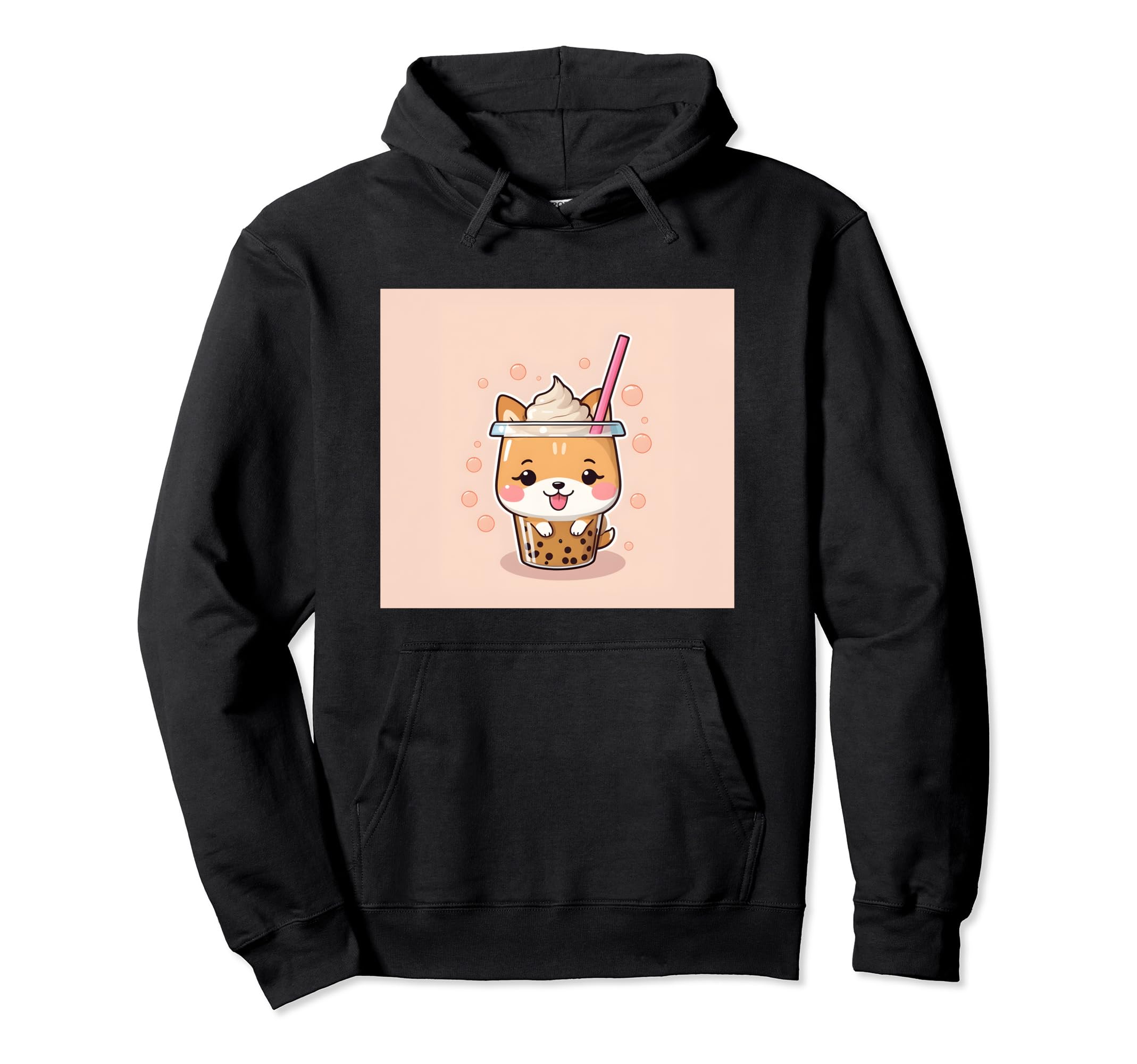 

худі з принтом shiba bubble things миле, собака, іну, боба, чай, миле, чорний