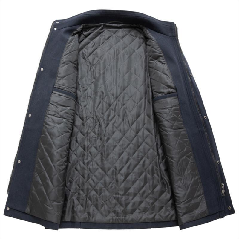 2024 jeseň zima pánske vlnené kabáty biznis Ležérna móda kabát s dvojitým golierom Vlnené zmesi stojačik Golier Teplé trenčové bundy Muži