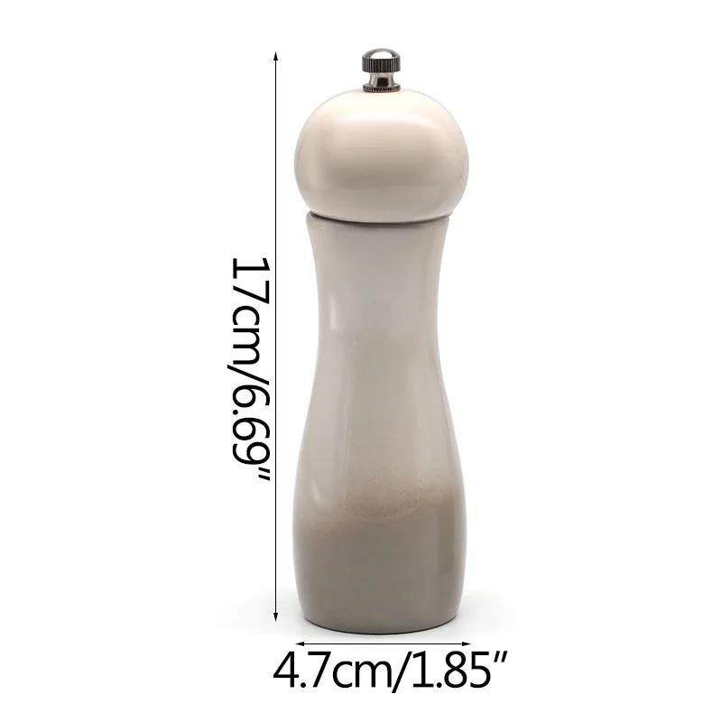 6" Wooden Manual Pepper With Adjustable Coarseness Salt And Pepper Mill Herb Grinder Spice Mill Multifunction Cruet Kitchen Tool