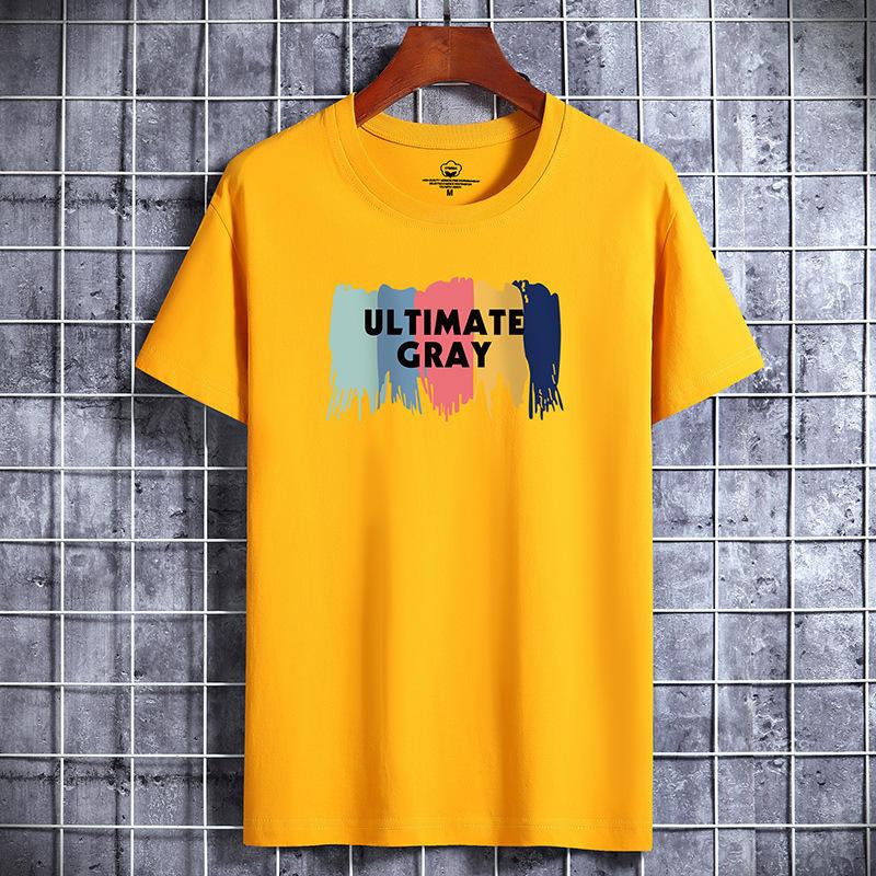 QICED Summer Short-sleeved T-shirt Men's O-neck Trend Bottom Shirt