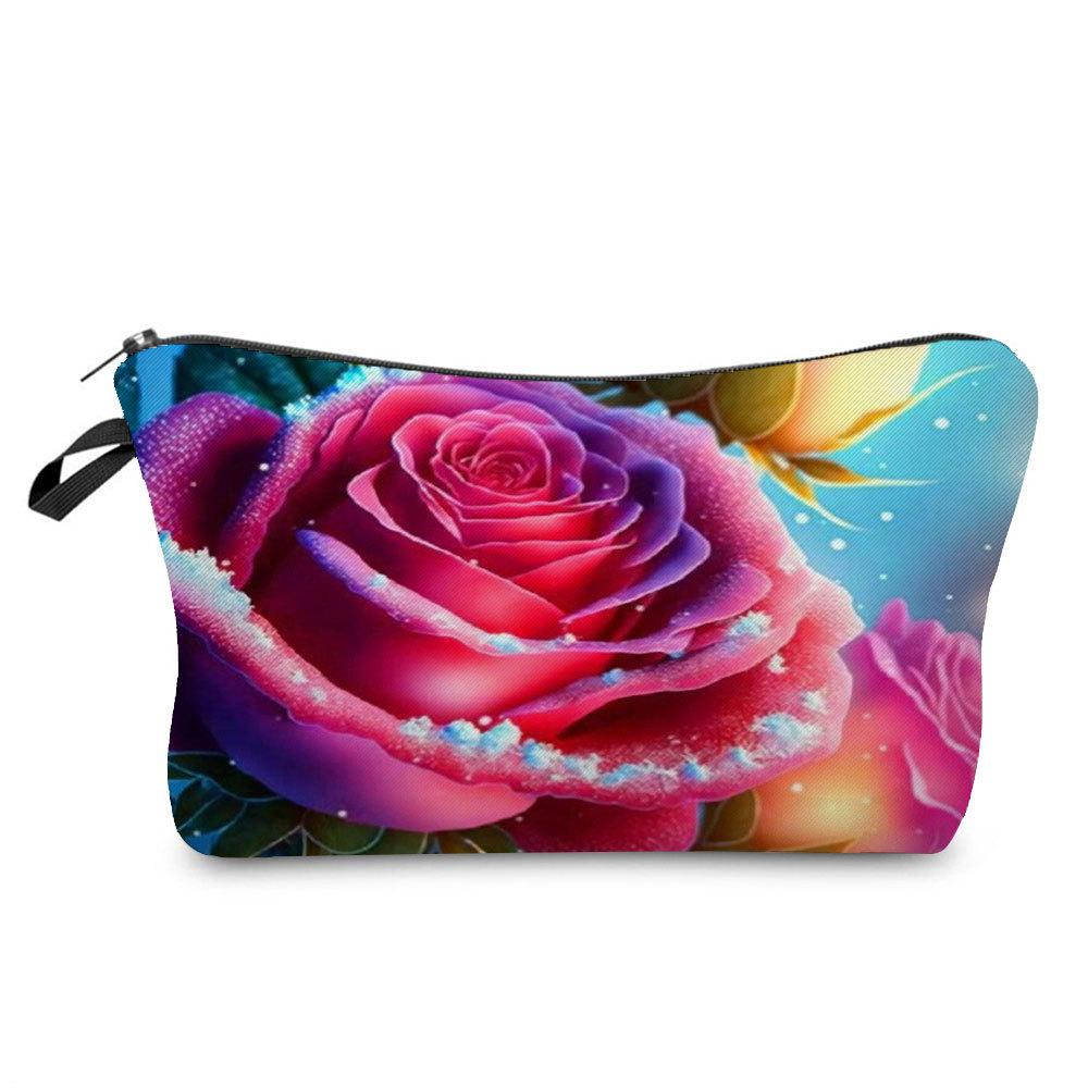 Women Flower Print Cosmetic Bag Toiletries Organize Travel Storage Case  6394 CLE