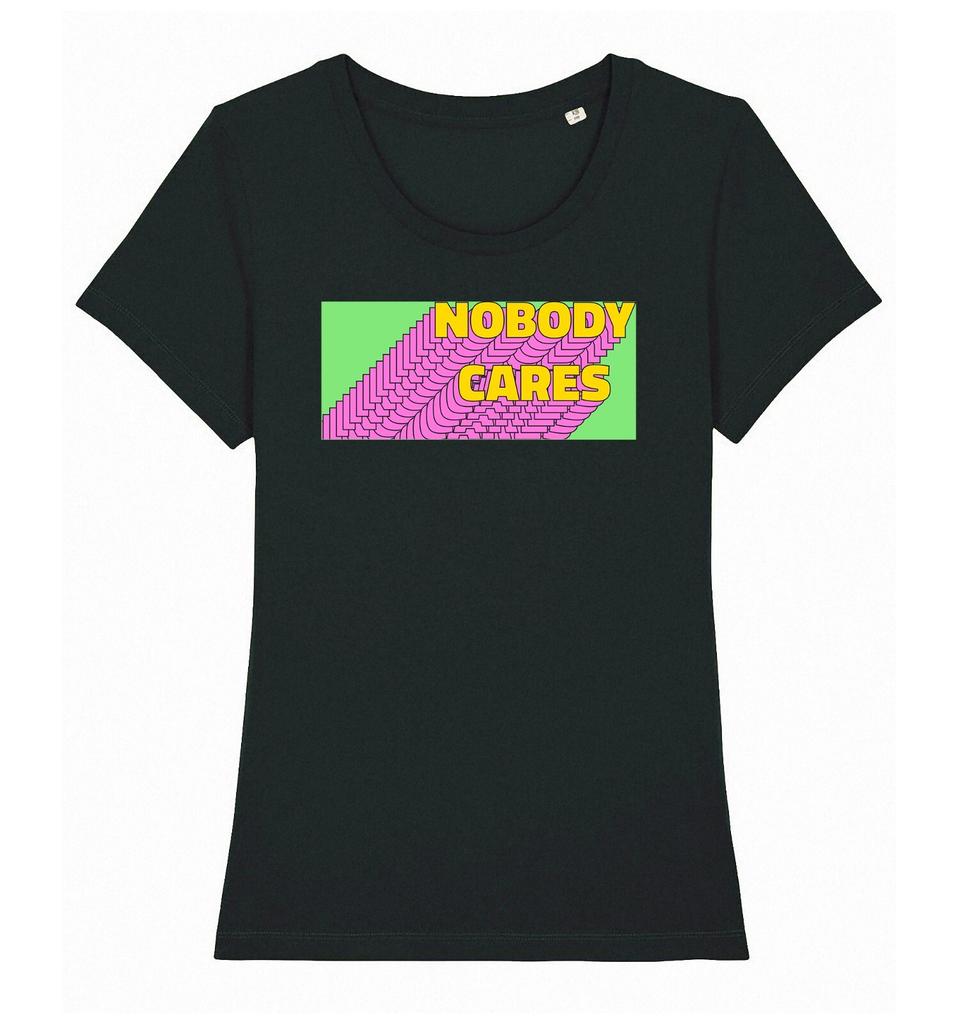 Niemand kümmert sich Damen T-Shirt Herren Damen T-Shirts Top Sarkastischer Slogan Sarkasmus Damen Baumwolle Öko