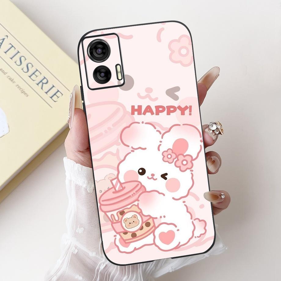 Pour Motorola Edge 30 Lite 30 Neo 30Pro 4G 5G Edge+ 2022 Coque Arrière en Silicone Souple Fundas Panda Lapin Fleur Mignon
