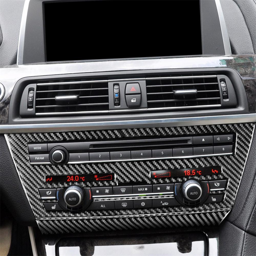 Carbon Fiber Interiors CD Panel Frame Decoration Cover Trim Stickers For BMW 6 Series M6 F12 F13 F06 2011-2018 M Sport